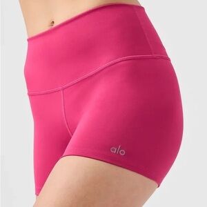 ALO Yoga High-Waist 3” Shorts in hot pink Large